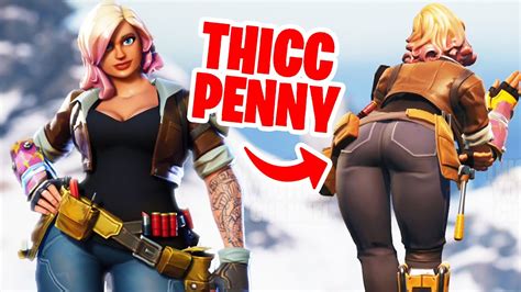 Fortnite Thicc Construction Skin Showcase Penny Youtube