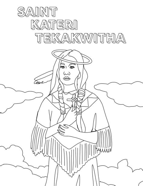 St Kateri Coloring Pages And Drawing The Catholic Homeschool