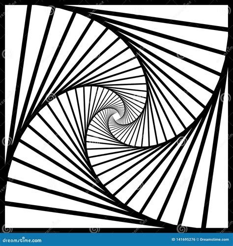 Inward Concentric Rotating Spirally Squares Abstract Geometric