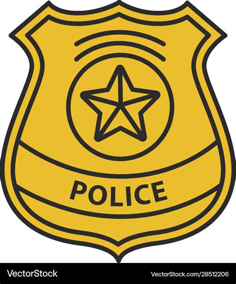 Police detective badge color icon Royalty Free Vector Image