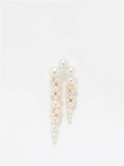 White Palais De Nuit Pearl Kt Gold Single Earring Sophie Bille