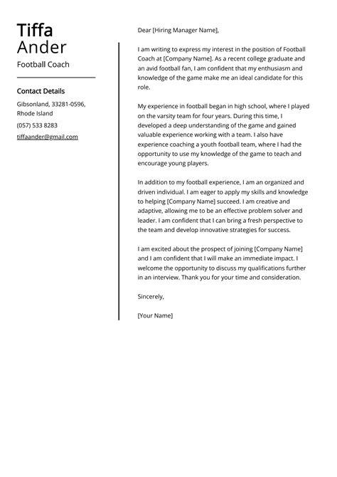 Football Coach Cover Letter Example Free Guide