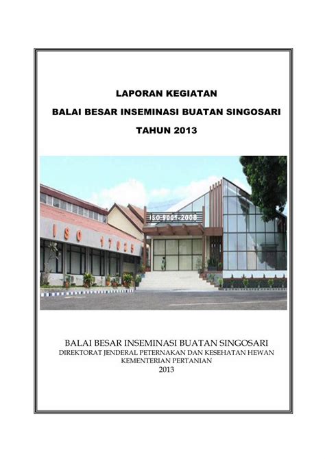 PDF LAPORAN KEGIATAN BALAI BESAR INSEMINASI BUATAN Bbibsingosari