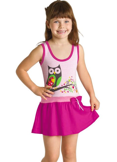 Vestido Infantil Coruja Pink E Rosa Queima De Estoque