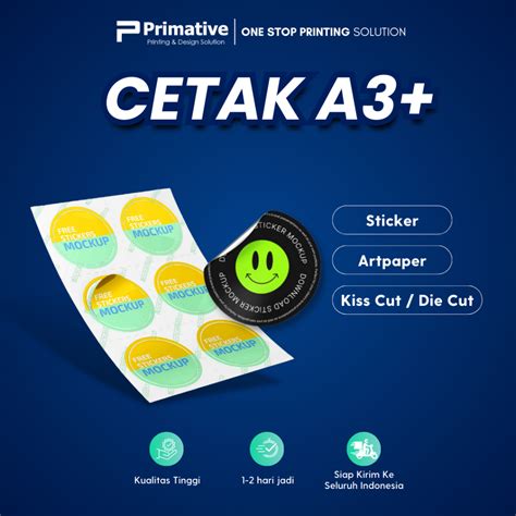 Jual PRIMATIVE Cetak Stiker Label Vinyl A3 Tahan Air Sticker Kemasan