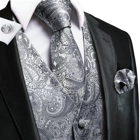 Купить Hi-Tie Tuxedo жилет для мужчин Костюм Жилет Галстук Платок ...