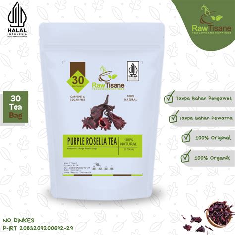 Jual Raw Tisane Purple Rosella Tea Teh Bunga Rosella Ungu Isi Tea