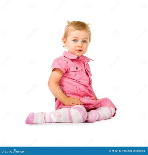 Baby Girl Sitting Stock Image Image Of Toddler Portrait 7645449