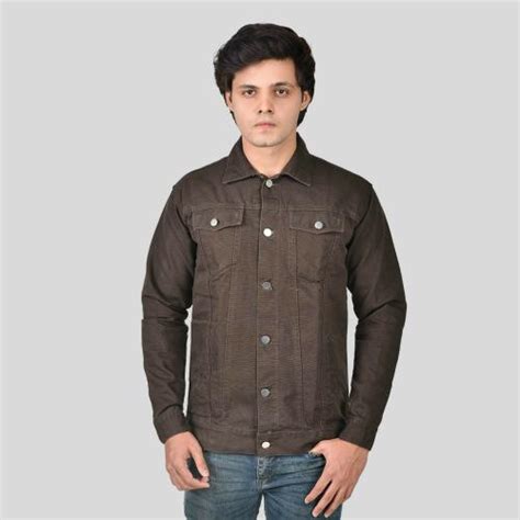 Buy Klizen Men Brown Solid Denim Full Sleeve Jacket Online At Best