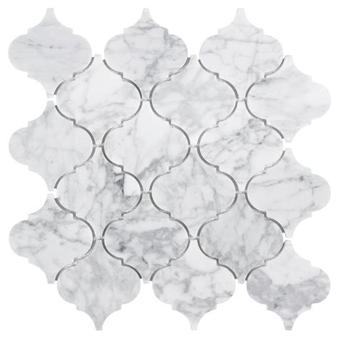 Elida Ceramica White Marble Arabesque 12-in x 12-in Lantern Marble ...