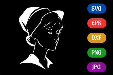 Nurse | Black and White Logo Vector Art Graphic by Creative Oasis ...