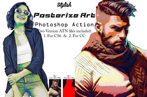 Stylish Posterize Art Photoshop Action - Invent Actions