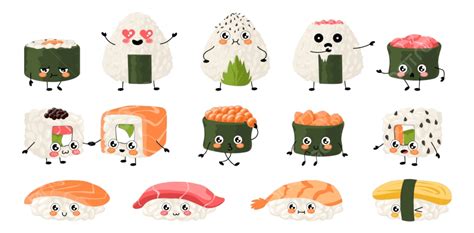 Kawaii Sushi Comida Onigiri Sashimi Png Fofa Atum Comida Imagem Png