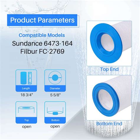 POOLPURE Hot Tub Water Filter Replaces Sundance 6473 164 Filbur FC