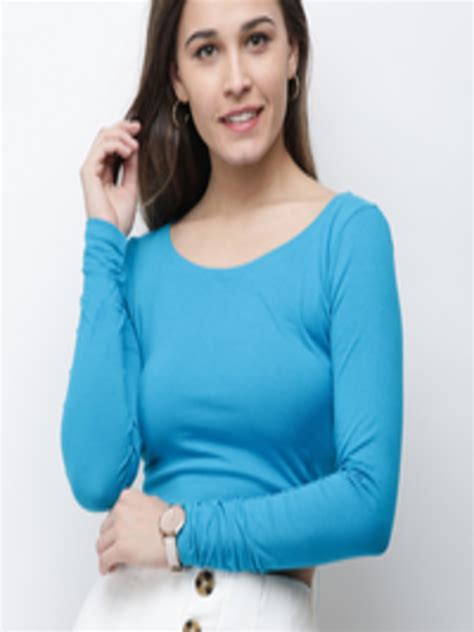 Buy Cation Women Blue Solid Top Tops For Women 8178451 Myntra