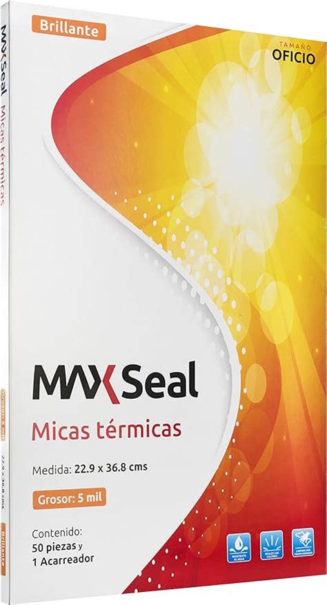 Mica térmica MAX Seal Oficio 5 mil 50 pzs 22 9 X 36 8 cm Amazon