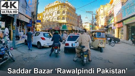 K Virtual Driving Tour Of Rawalpindi Saddar Bazar Walking In The