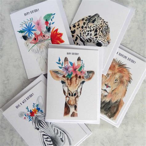 Card Set Safari Animals Pippa And Paper