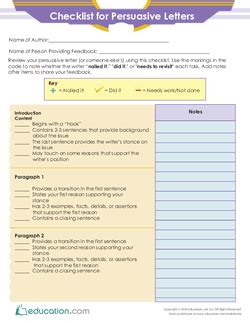 Revising Your Persuasive Letter Lesson Plan Education