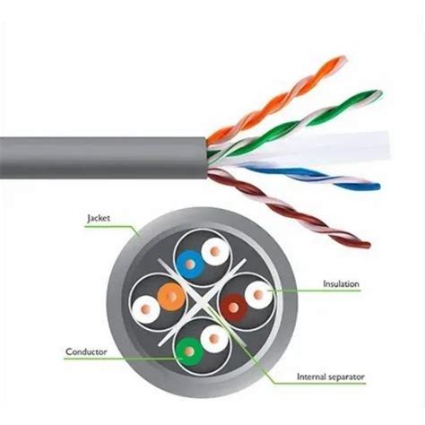 Twisted Pair Gray Network Cat6 Cable At Rs 19 Meter In Ahmedabad Id 24176083162