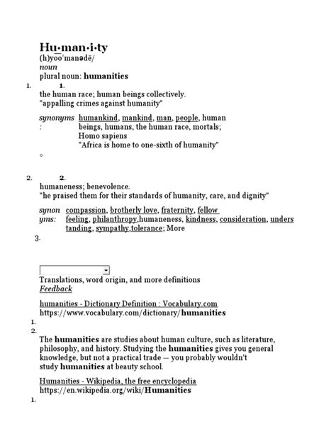 Humanities | PDF | Humanities | Definition