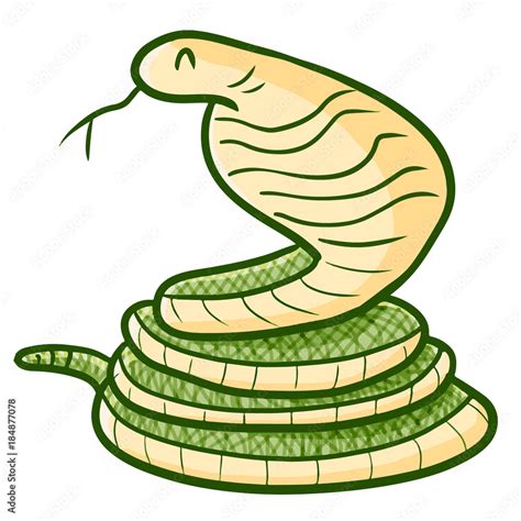 Funny and scary king cobra snake smiling - vector. Stock Vector | Adobe ...