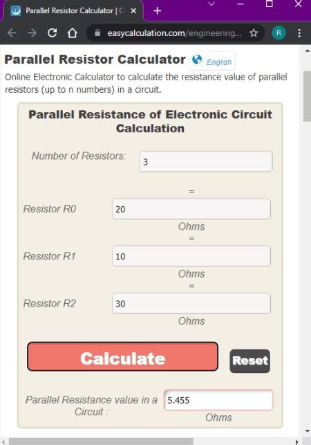 Parallel Circuit Online Calculator - Circuit Diagram