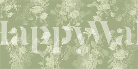 Bedroom Flowers Green Wallpaper | Buy Online at Happywall