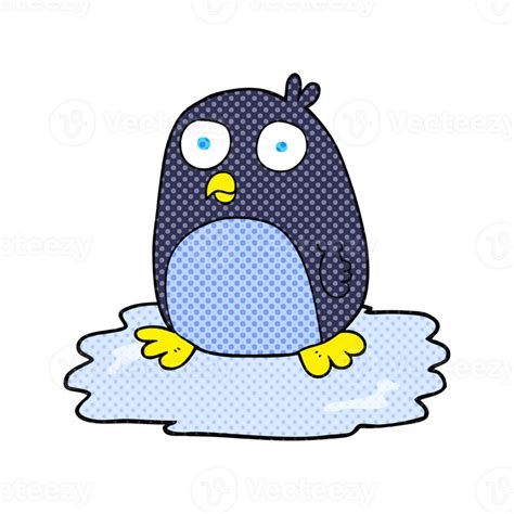 hand drawn cartoon penguin on ice 45059244 PNG