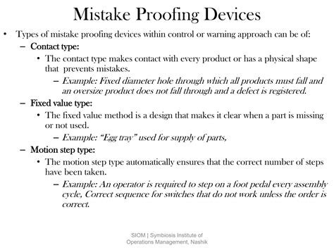 Poka yoke (mistake proofing) | PDF