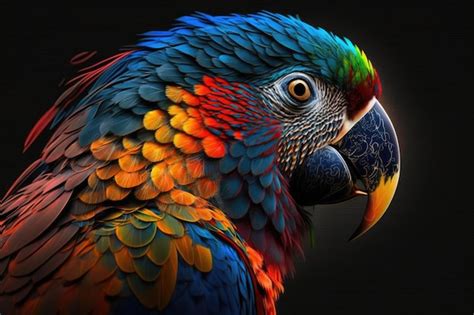 Premium AI Image | Close up of colorful parrot parrot portrait parrot ...