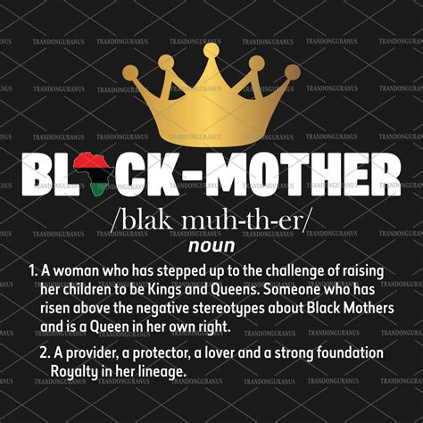 Black Mom Svg Mother Noun Definition Black Women Svg African