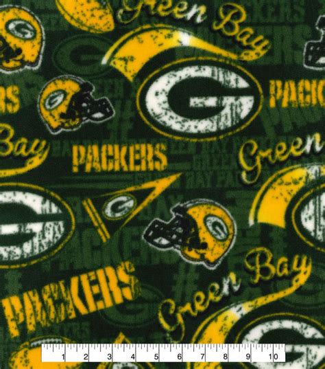 Fabric Traditions Green Bay Packers Fleece Fabric Retro Joann Green