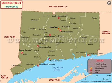 Connecticut Airports Map Airports In Connecticut