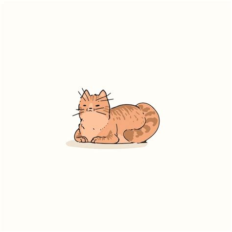 Premium Vector | Orange cat doodle element vector