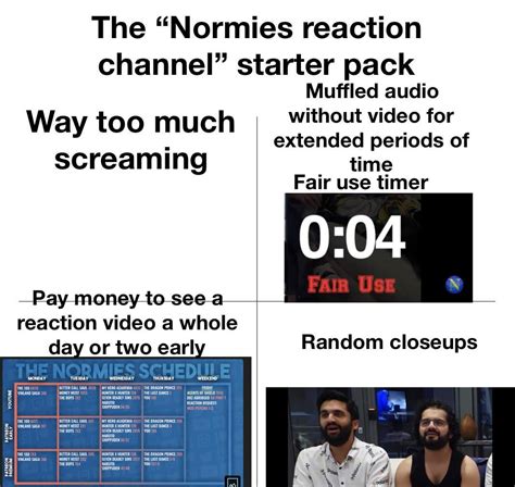 Normies Reaction Channel Starter Pack Rstarterpacks