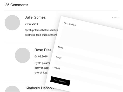 wordpress comment template  sketch resource sketch elements