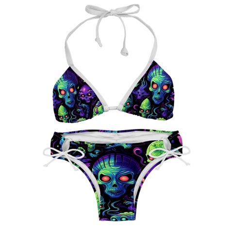 Alien Detachable Sponge Adjustable Strap Bikini Set Two Pack Swimsuit