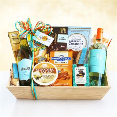 White Wine Favorites Gift Basket at Gift Baskets Etc