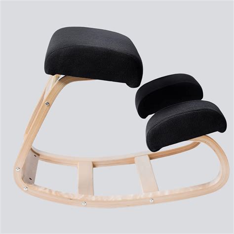 Sleekform Kneeling Chair Rocking Ergonomic Wood Knee Stool For Office And Home Posture