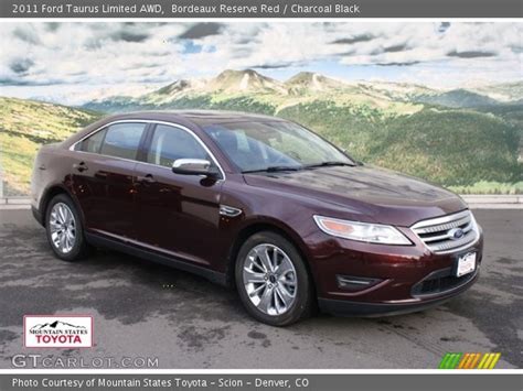 Bordeaux Reserve Red 2011 Ford Taurus Limited Awd Charcoal Black