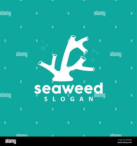 Seaweed Logo Underwater Plant Vector Simple Leaf Design Illustration