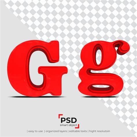 Fonte Letra G 3d Feita De Fundo Transparente 3d Realista PSD Premium