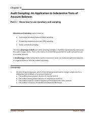 Chapter Notes Sampling For Tests Of Balances Pdf Chapter Audit