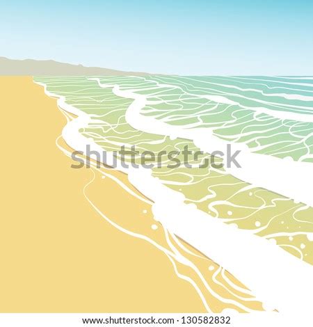 Seashore Vector Illustration - 130582832 : Shutterstock