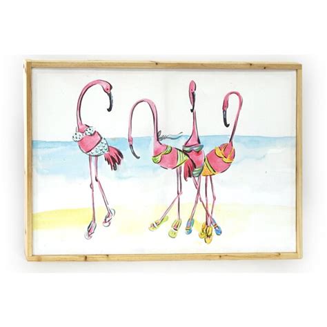 Bay Isle Home Flamingos Wood And Canvas Wall D Cor Wayfair