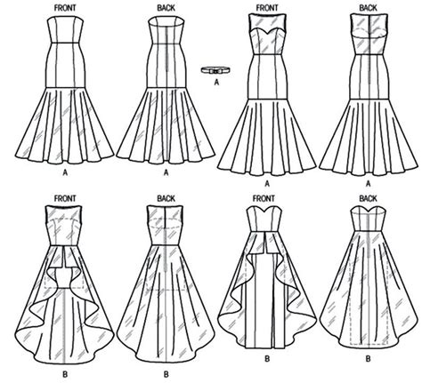 Sewing Pattern Strapless Evening Gown Pattern Formal Dress Pattern