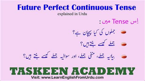 Future Perfect Continuous Tense In Urdu Future Perfect Continuous