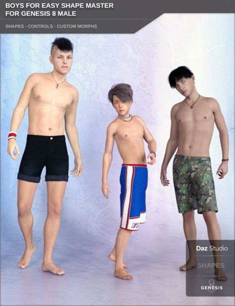 Boys For Easy Shape Master For Genesis 8 Male 3d Models For Daz