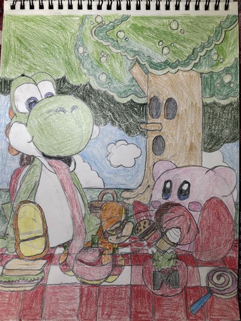 Joshie On Twitter RT RetroYosh Yoshi And Kirby Having A Picnic